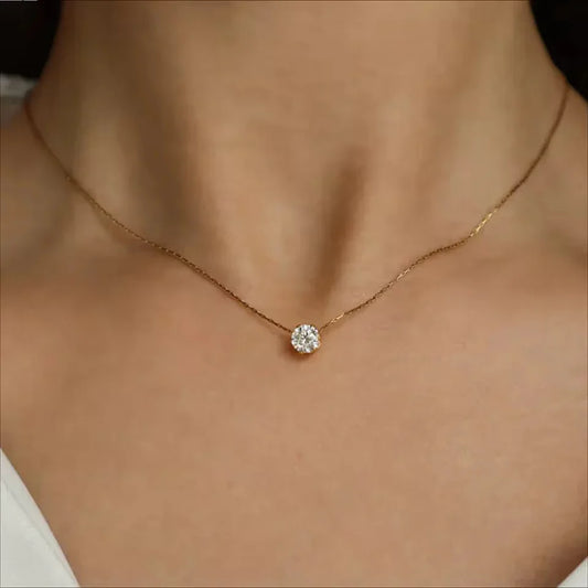 Enchanted diamond Necklace- 24k Gold Plated