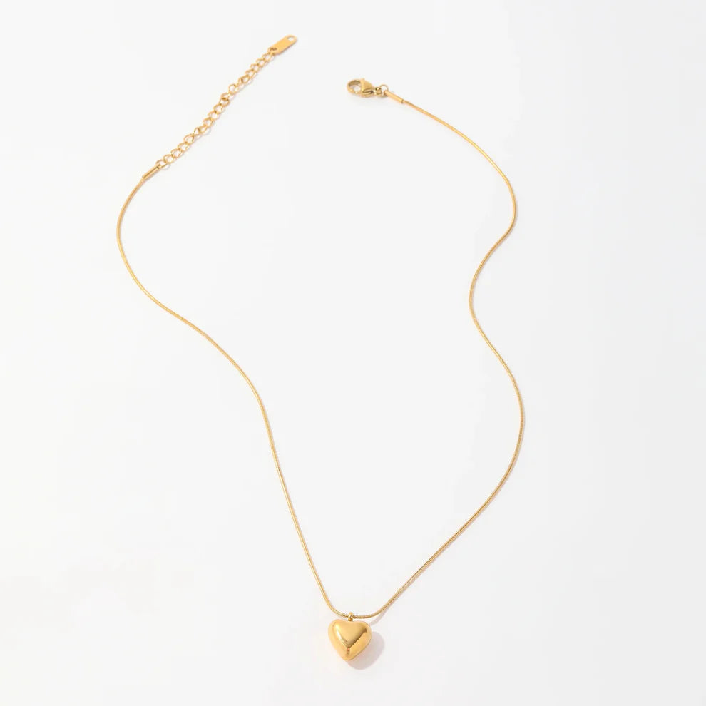 GOLD Solid Heart Necklace