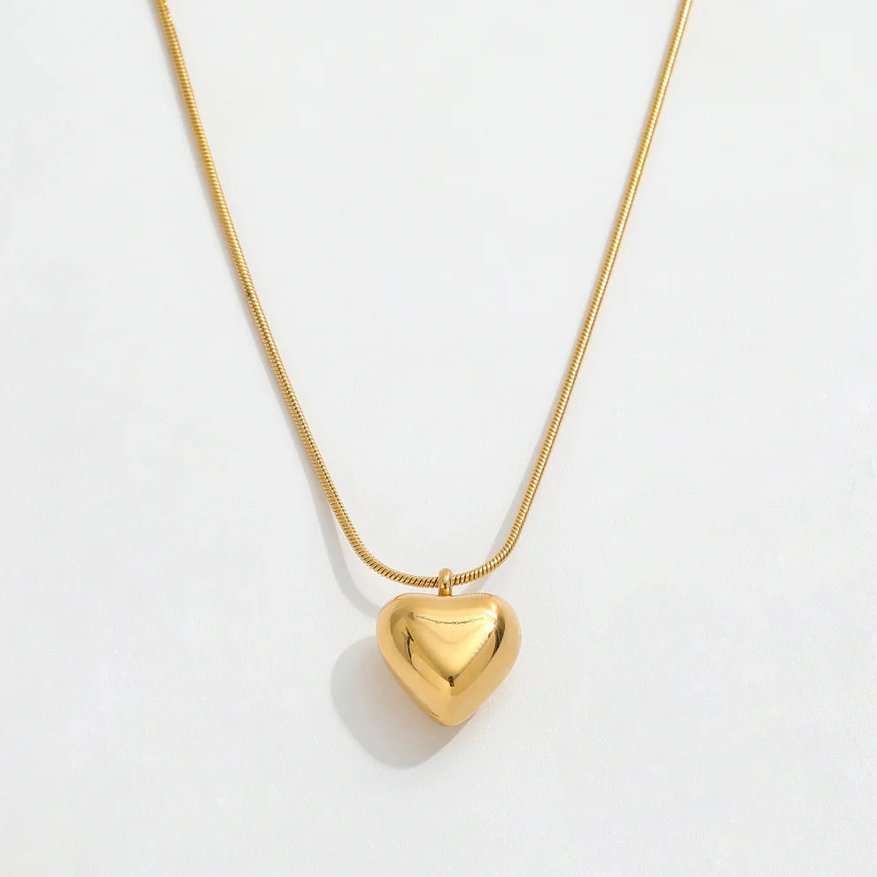 GOLD Solid Heart Necklace