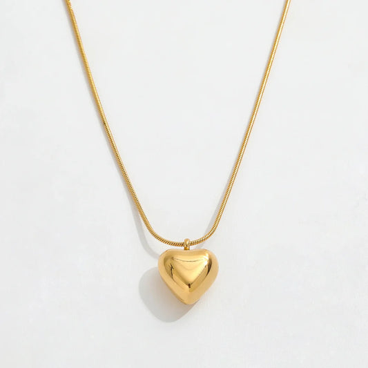 GOLD Solid Heart Necklace